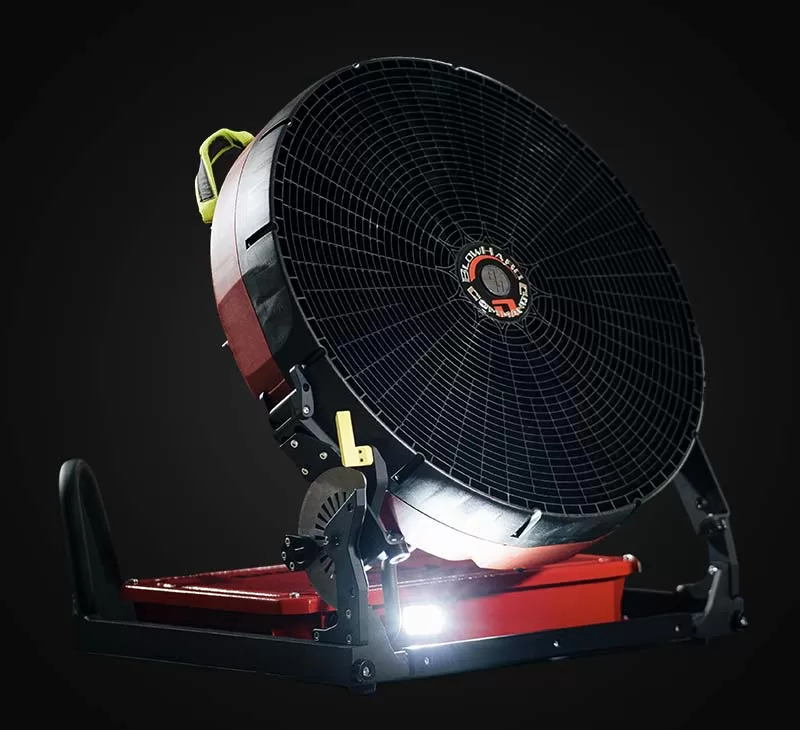 Stock photo of a BlowHard Commando battery-powered ventilation fan